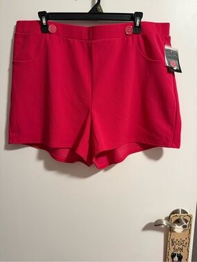 High-Waist Hot Pink Women's Stretch Shorts